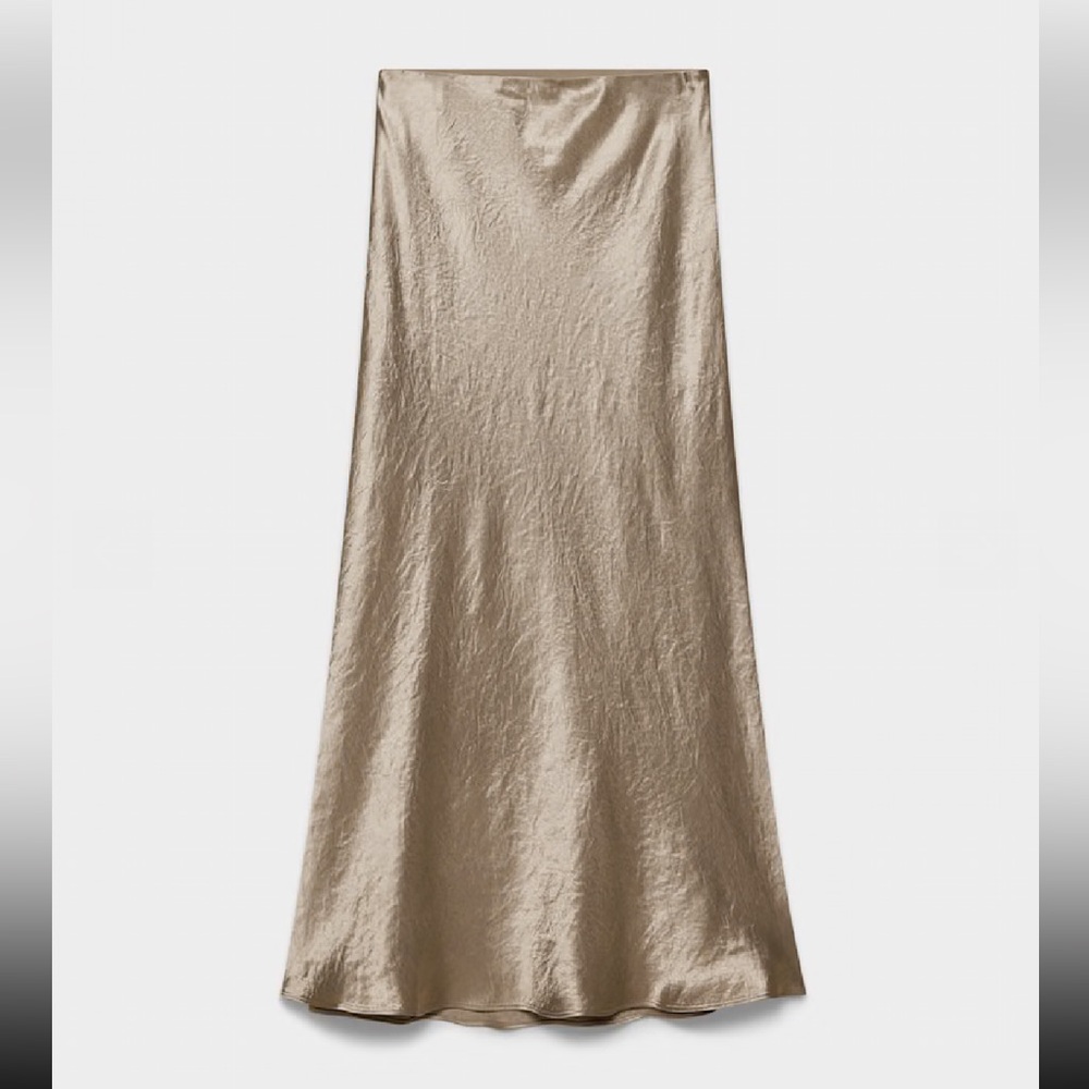 Aritzia Babaton Satin Slip Skirt Grey Taupe Size 8
